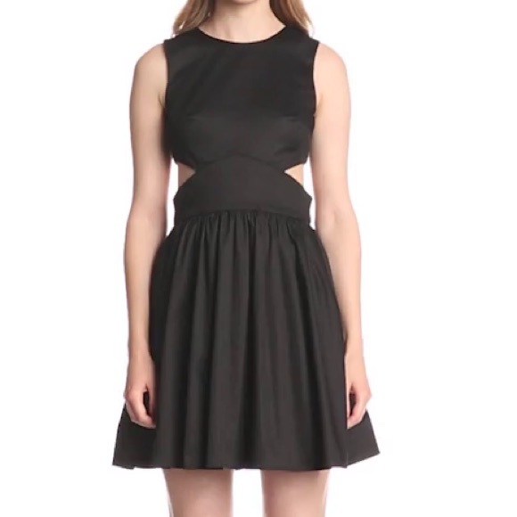 French Connection Cutout Fit & Flare Dress Black Sz.10 - Picture 2 of 4